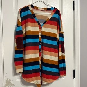 Boutique | multi color stripe cardigan sweater